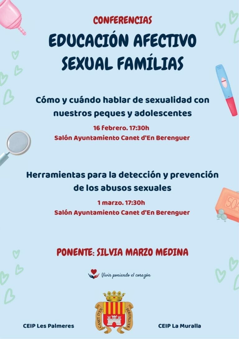 Conferencias Educacion Afectivo Sexual Familias - Canet Berenguer 15/feb y 1/mar de 2023